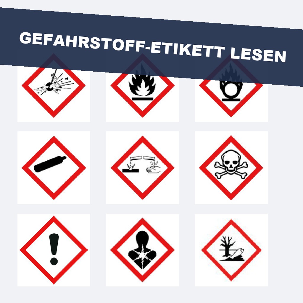 Gefahrstoff-Etikett lesen: die neun GHS-Piktogramme