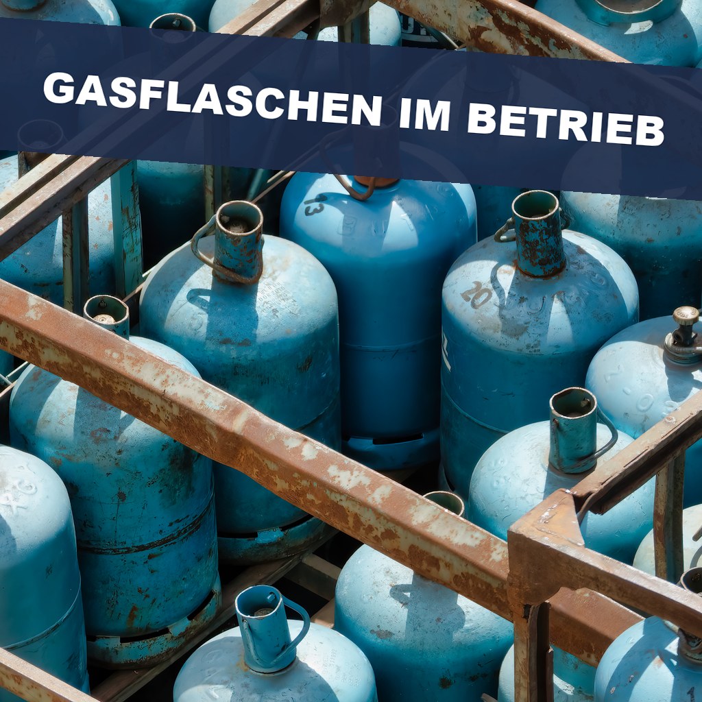 Gasflaschen im Betrieb